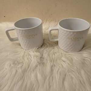 Belgium 1926 GODIVA White Coffee Mugs Set of 2